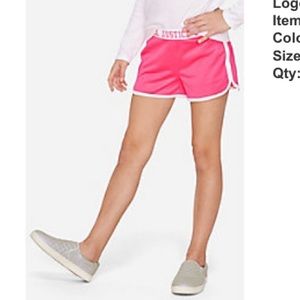 Justice logo waist mesh shorts